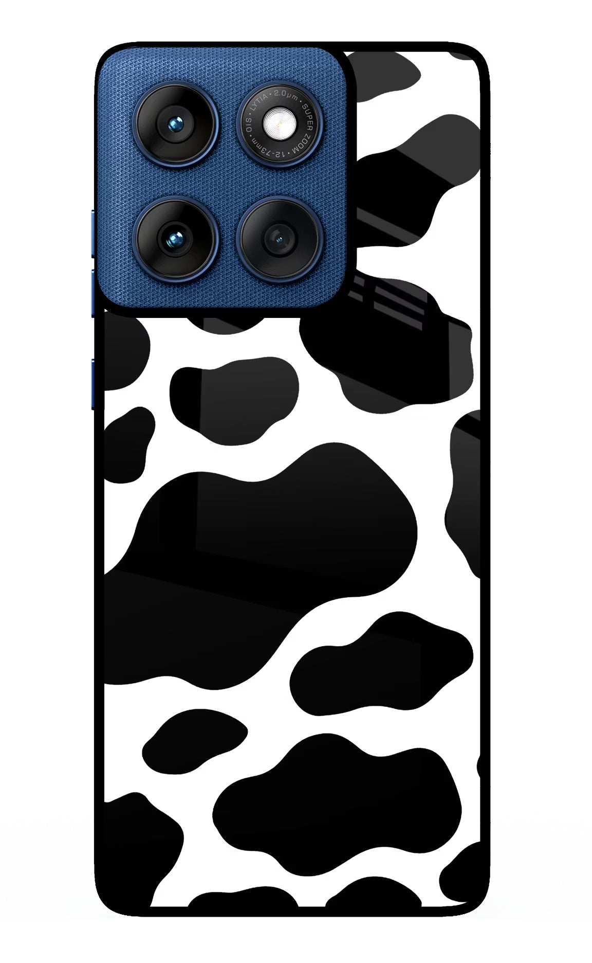 Cow Spots Moto Edge 60 Glass Case Back Cover by Casekaro