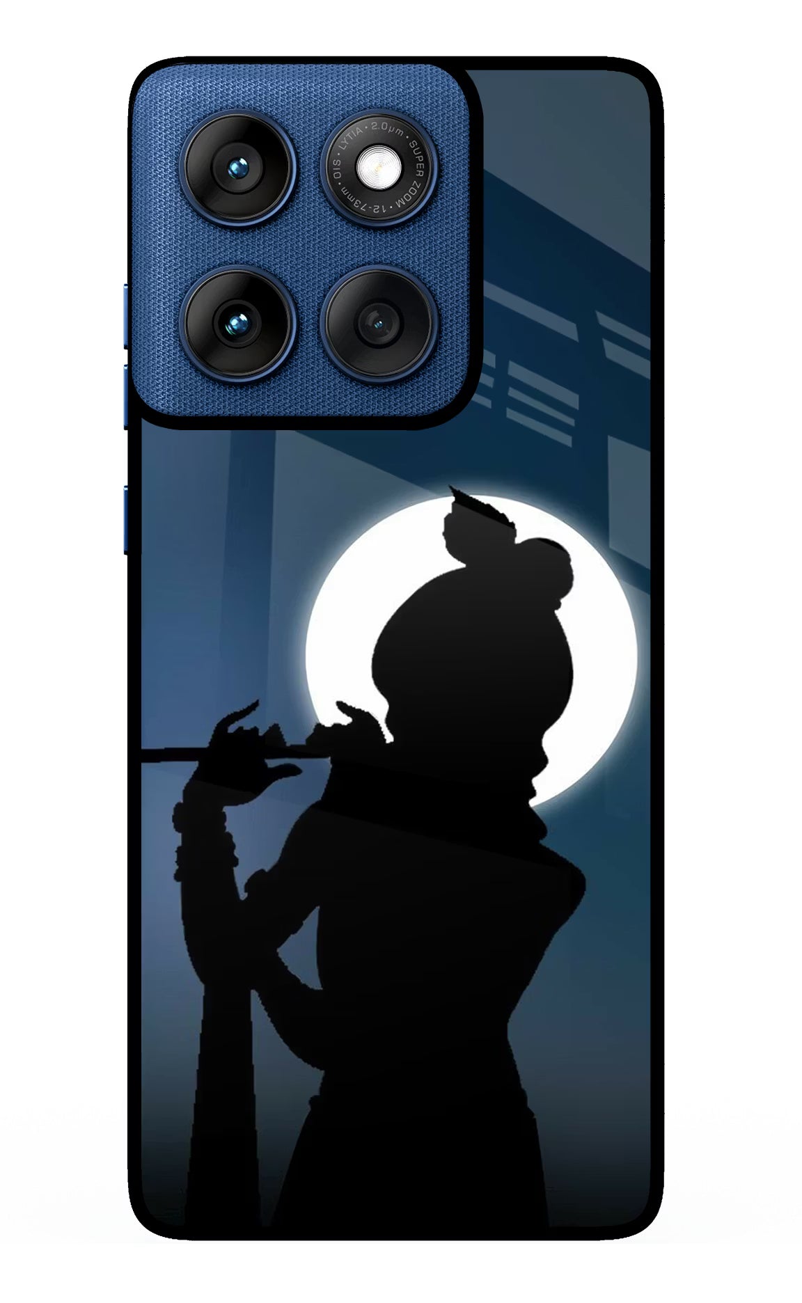 Shri Krishna Silhouette Moto Edge 60 Glass Case Back Cover by Casekaro