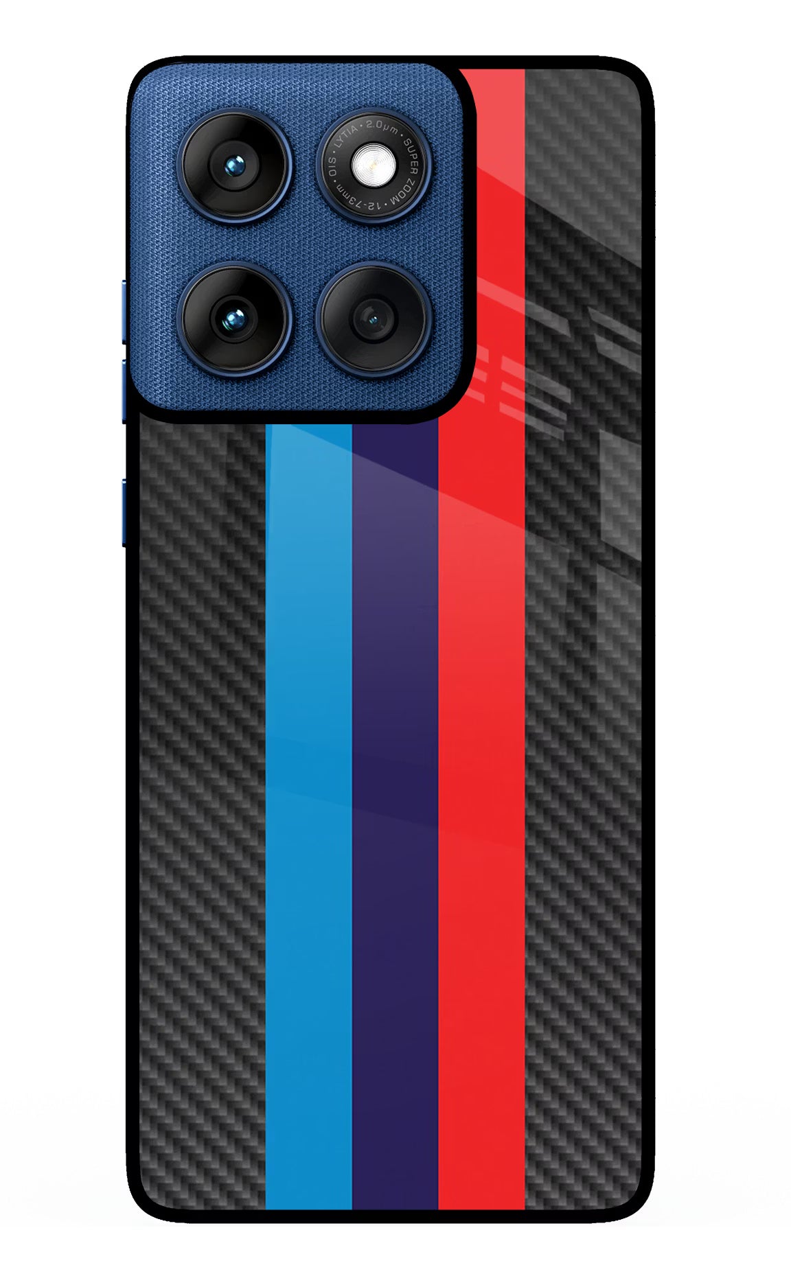 BMW Stripes Pattern Moto Edge 60 Glass Case Back Cover by Casekaro