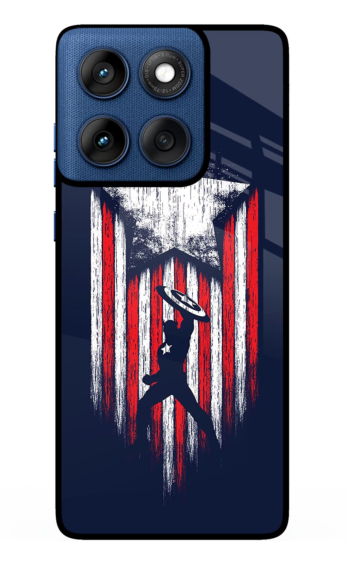Captain America Marvel Art Moto Edge 60 Glass Case Back Cover by Casekaro