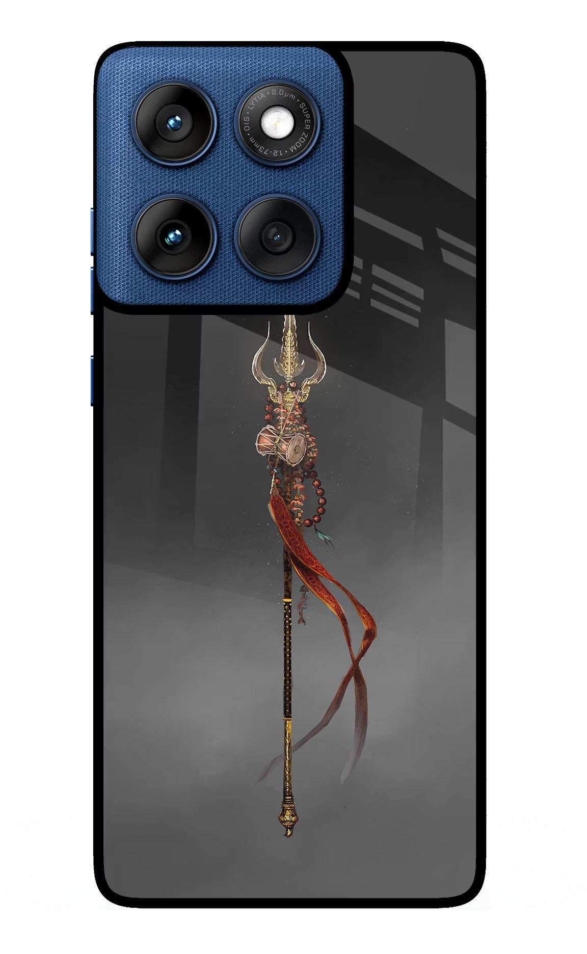 Shiv Trishul Moto Edge 60 Glass Case Back Cover by Casekaro