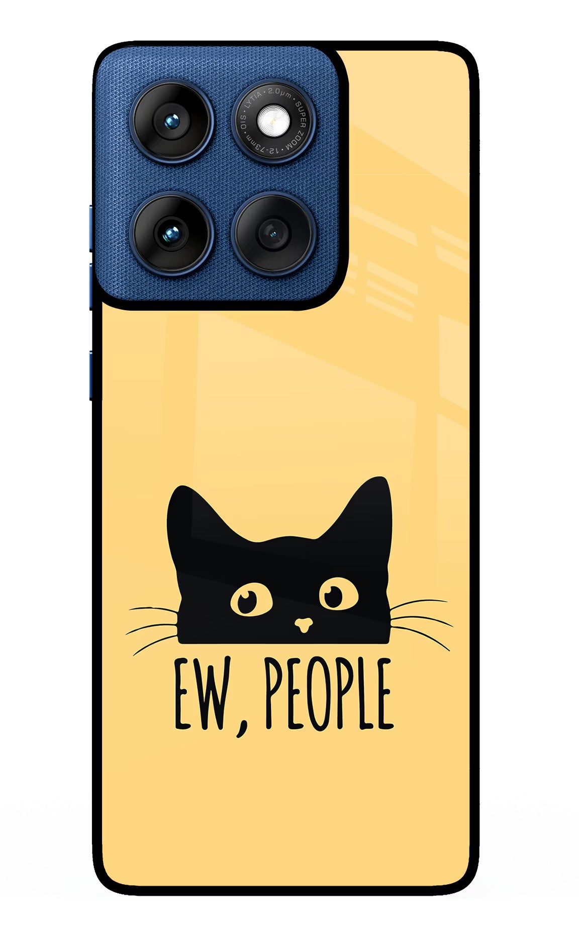 Ew People Catitude Moto Edge 60 Glass Case Back Cover by Casekaro