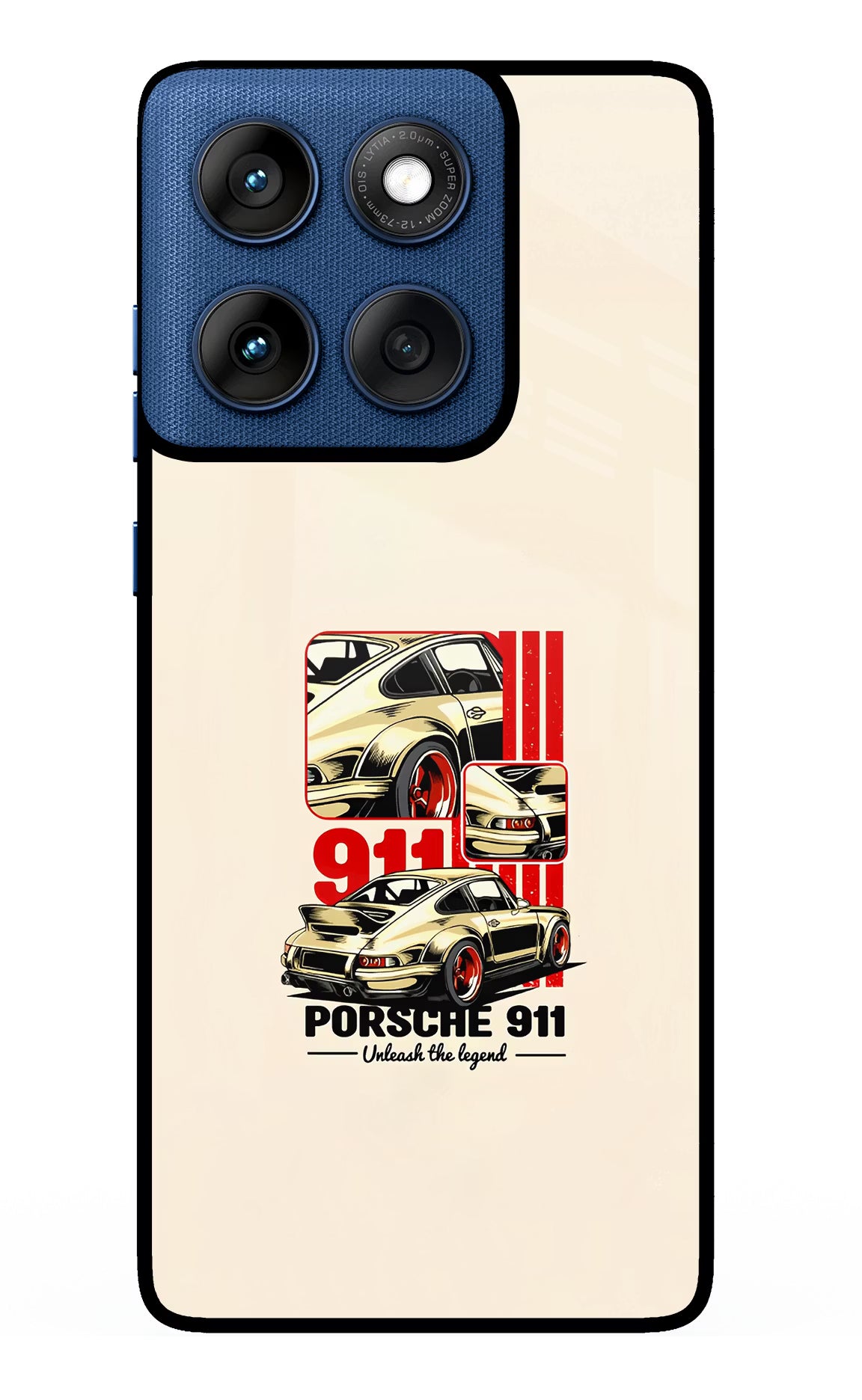 Classic Porsche 911 Moto Edge 60 Glass Case Back Cover by Casekaro