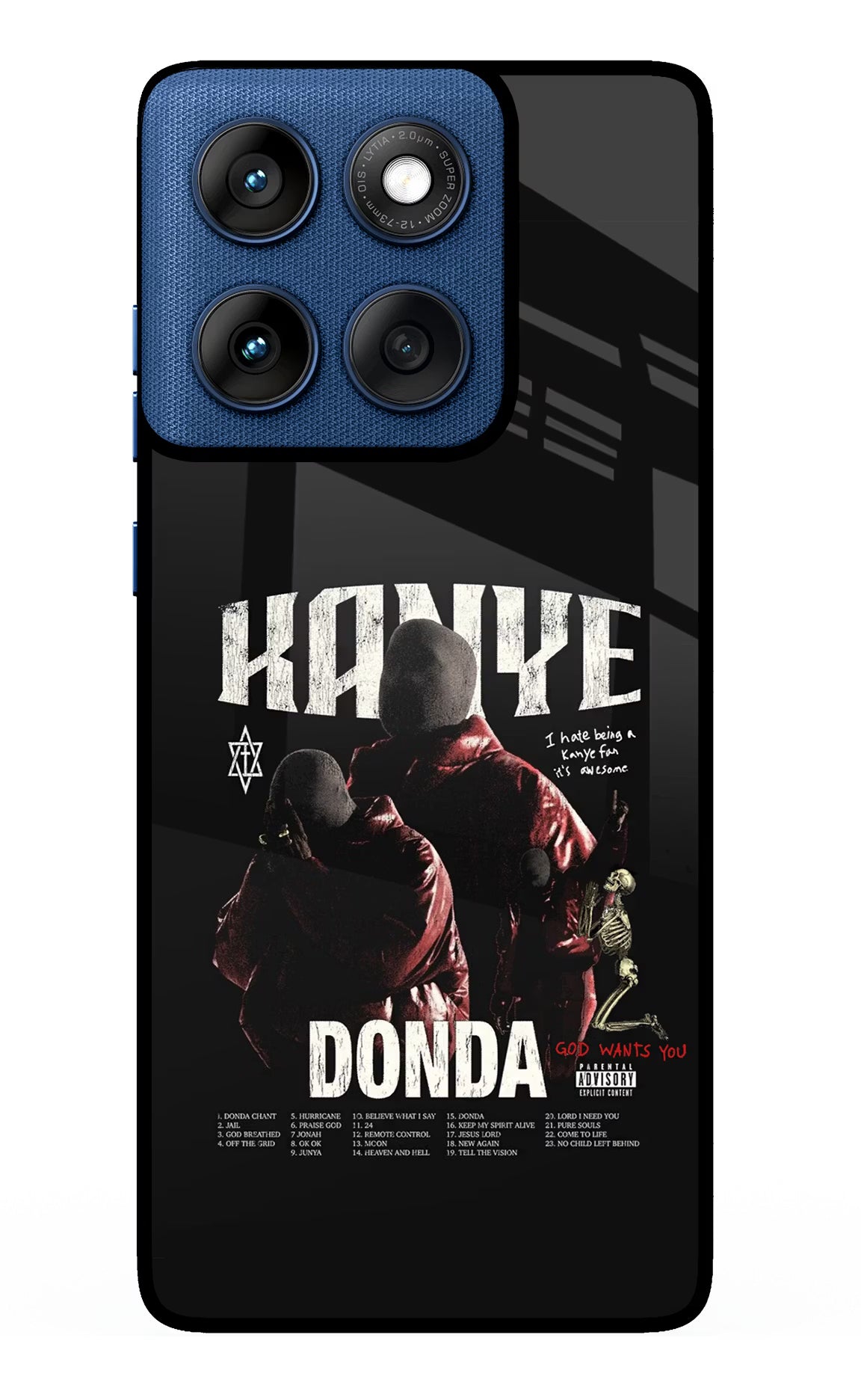 Donda Kanye West Moto Edge 60 Glass Case Back Cover by Casekaro