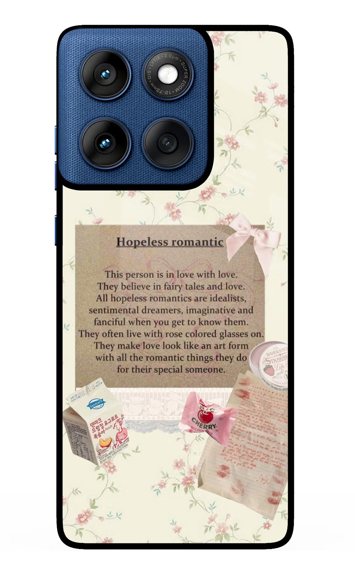 Hopeless Romantic Moto Edge 60 Glass Case Back Cover by Casekaro