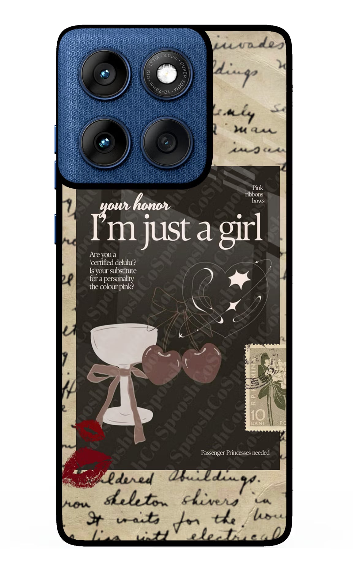I am just a girl Moto Edge 60 Glass Case Back Cover by Casekaro