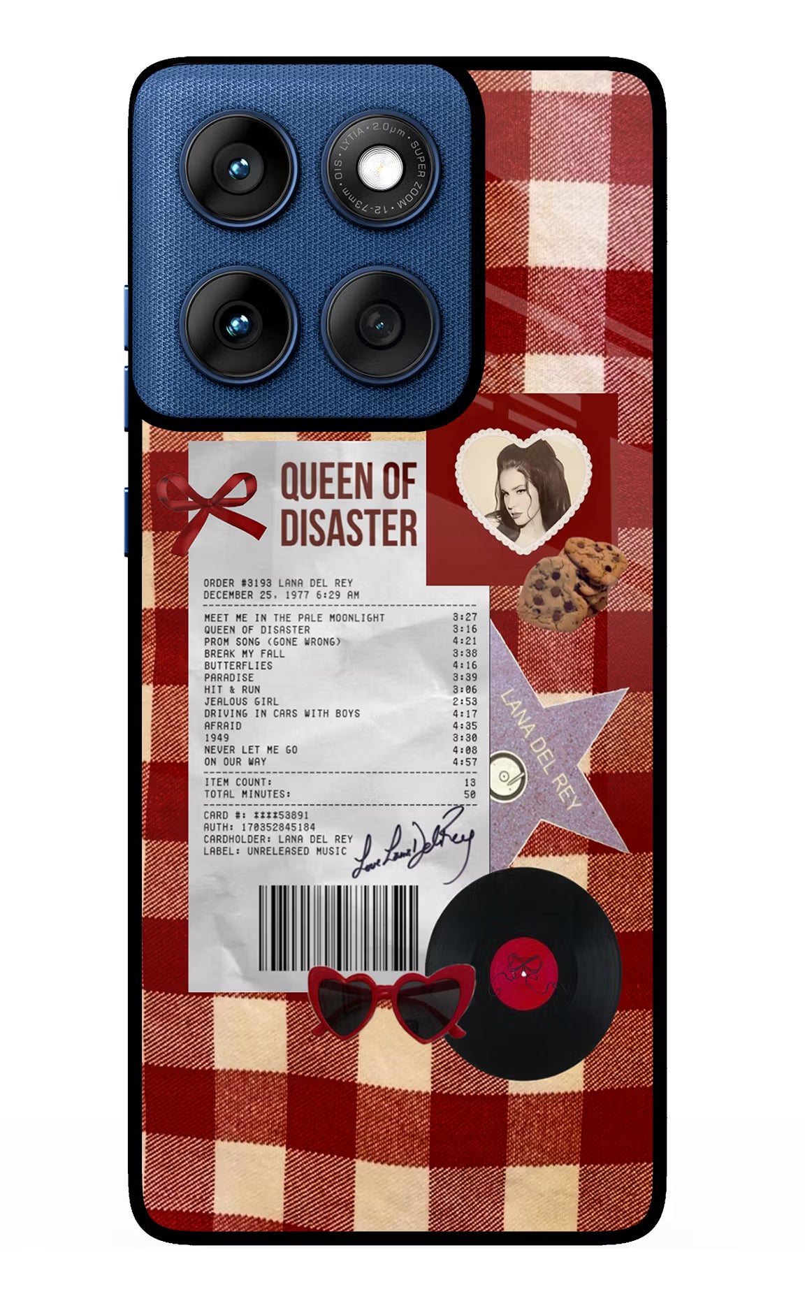 Queen of Disaster Moto Edge 60 Glass Case Back Cover by Casekaro