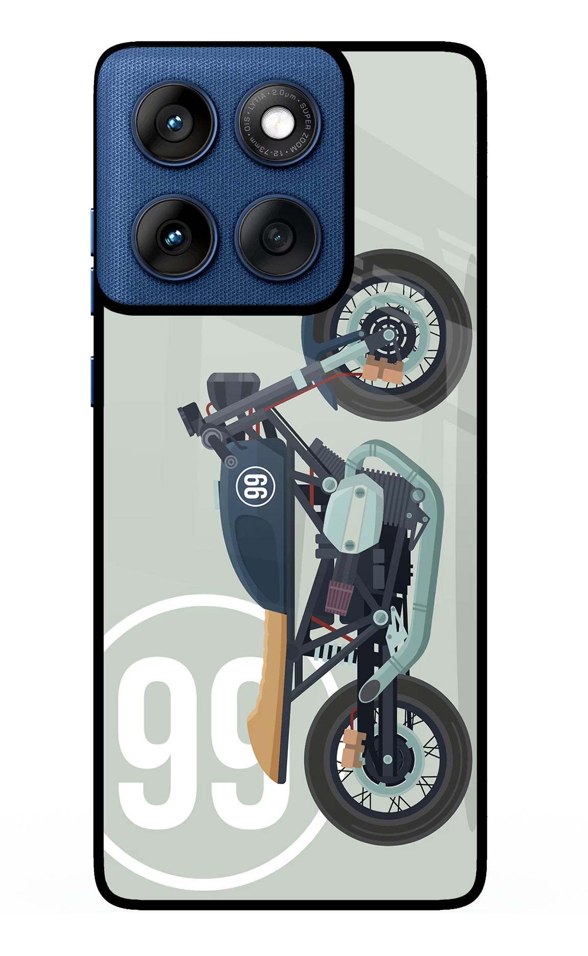 Classic Cafe Racer 99 Moto Edge 60 Glass Case Back Cover by Casekaro