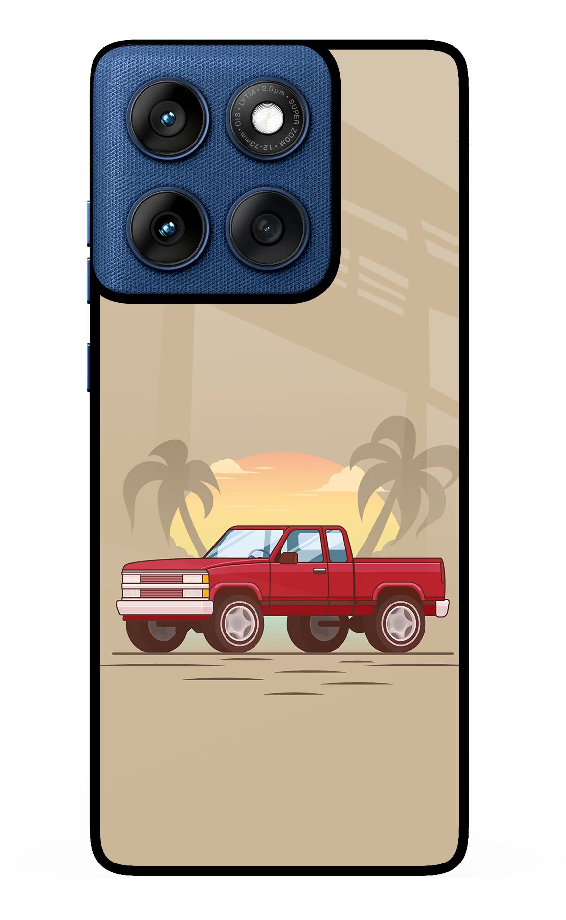 Desert Classic Drive Moto Edge 60 Glass Case Back Cover by Casekaro