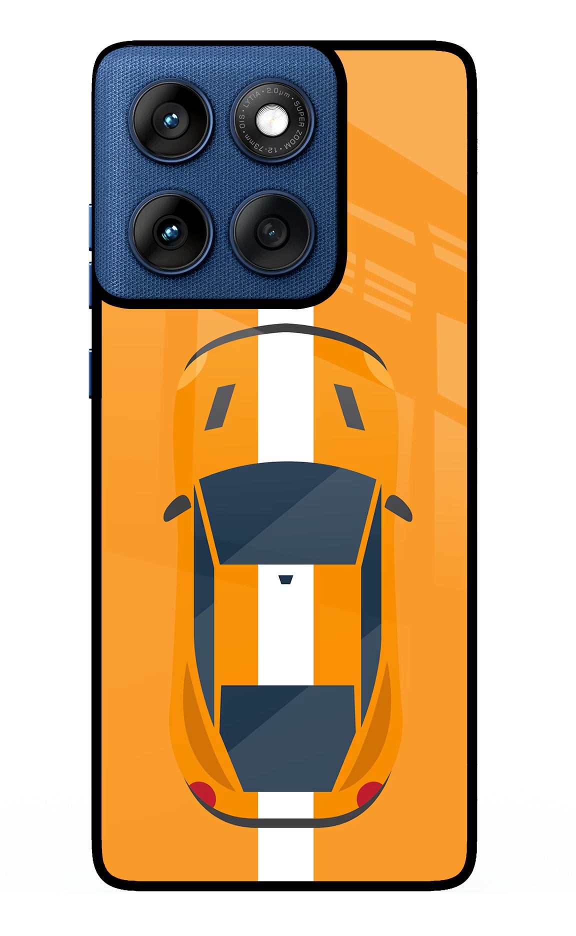 Highway Pursuit Moto Edge 60 Glass Case Back Cover by Casekaro