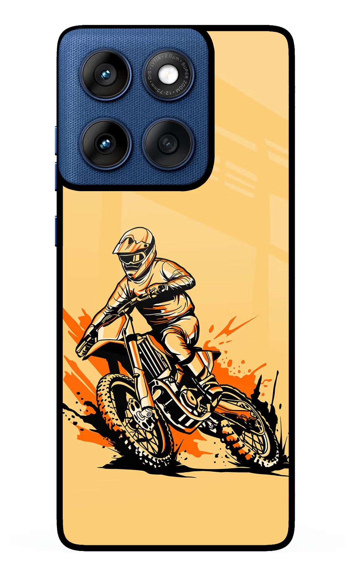 Off-Road Fury Moto Edge 60 Glass Case Back Cover by Casekaro