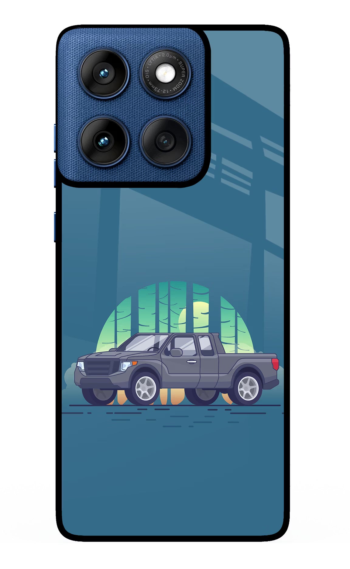 Retro Garage Vibe Moto Edge 60 Glass Case Back Cover by Casekaro