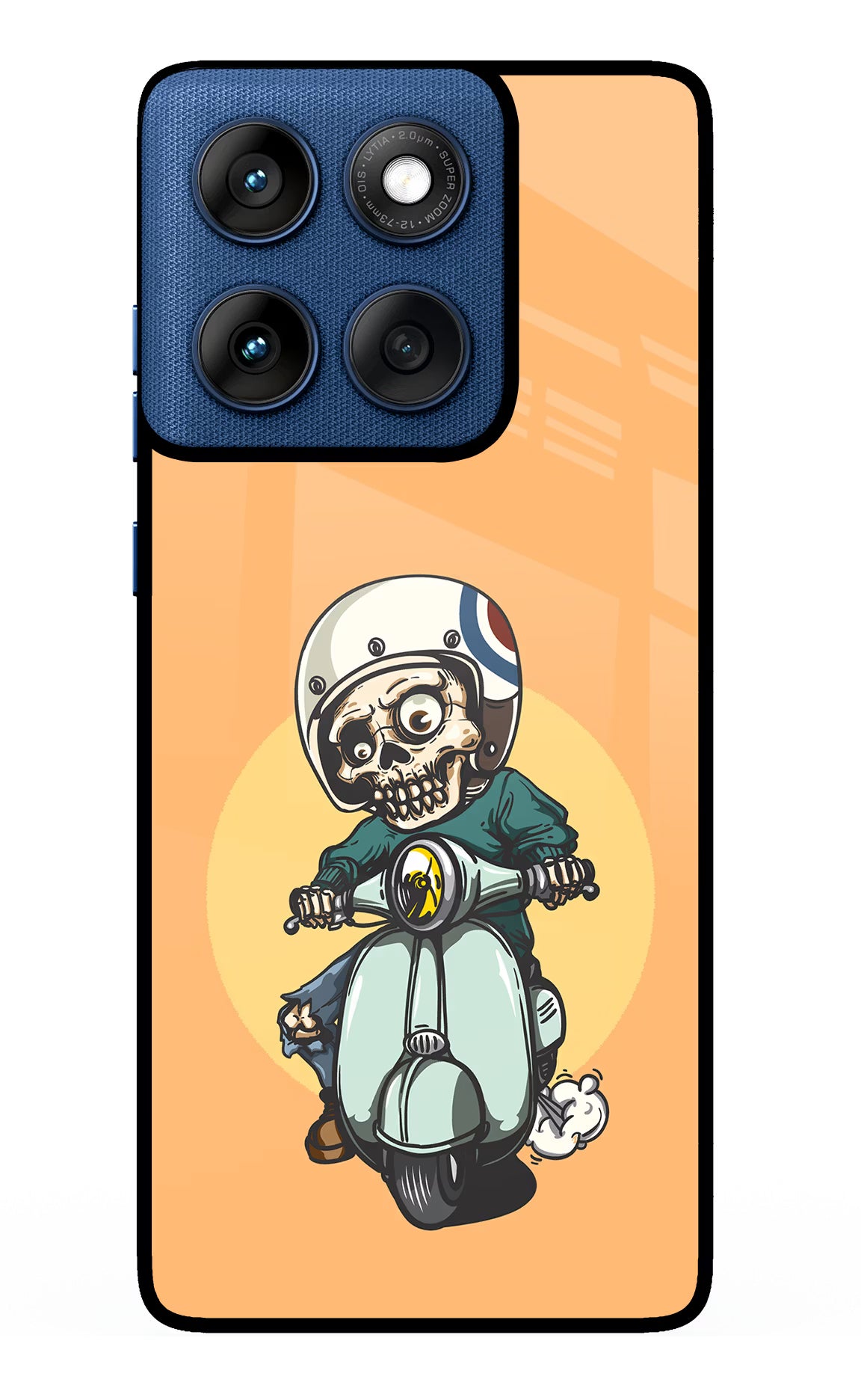 Undead Biker Moto Edge 60 Glass Case Back Cover by Casekaro