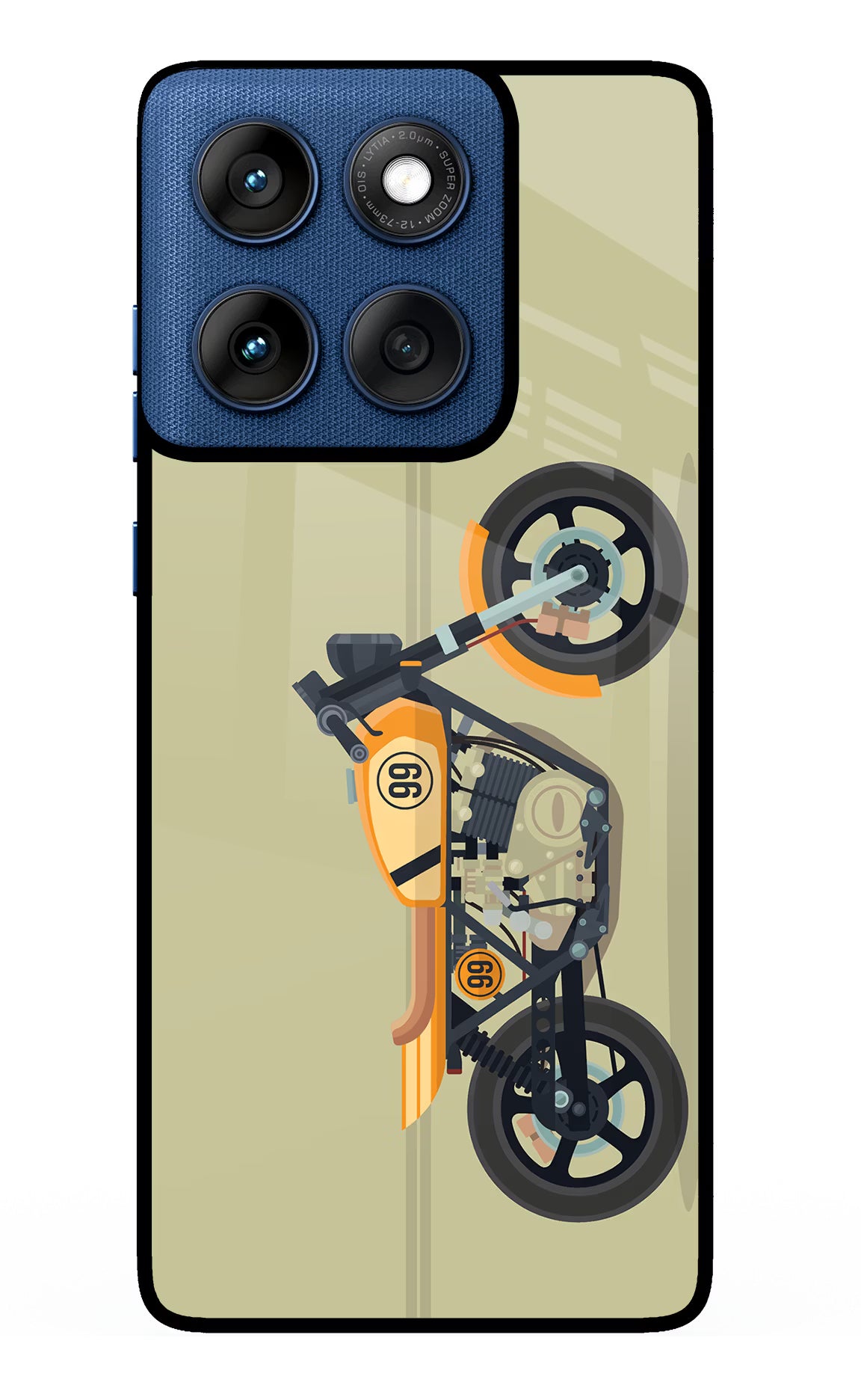 Vertical Speedster Moto Edge 60 Glass Case Back Cover by Casekaro