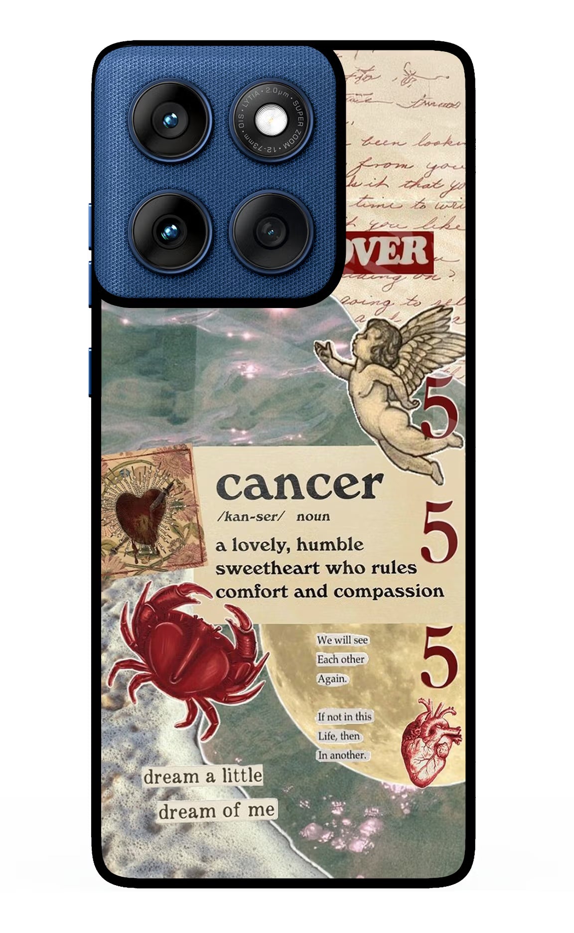 Cancer Zodiac Moto Edge 60 Glass Case Back Cover by Casekaro