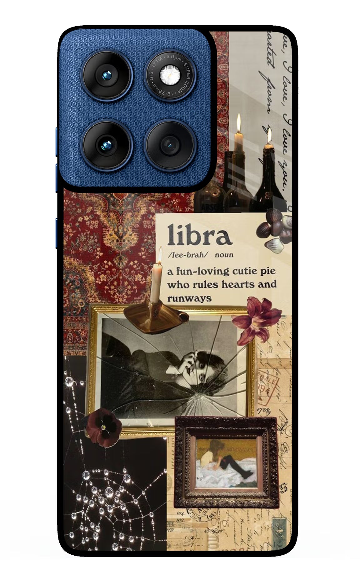 Libra Zodiac Moto Edge 60 Glass Case Back Cover by Casekaro