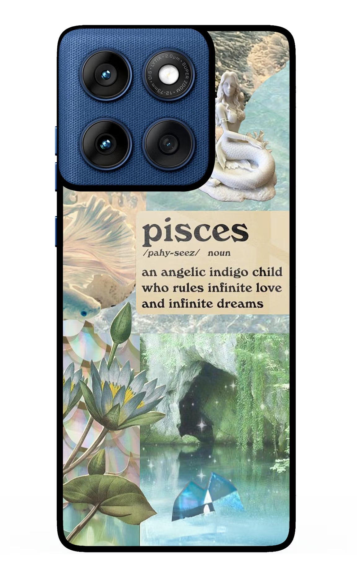 Pisces Zodiac Moto Edge 60 Glass Case Back Cover by Casekaro