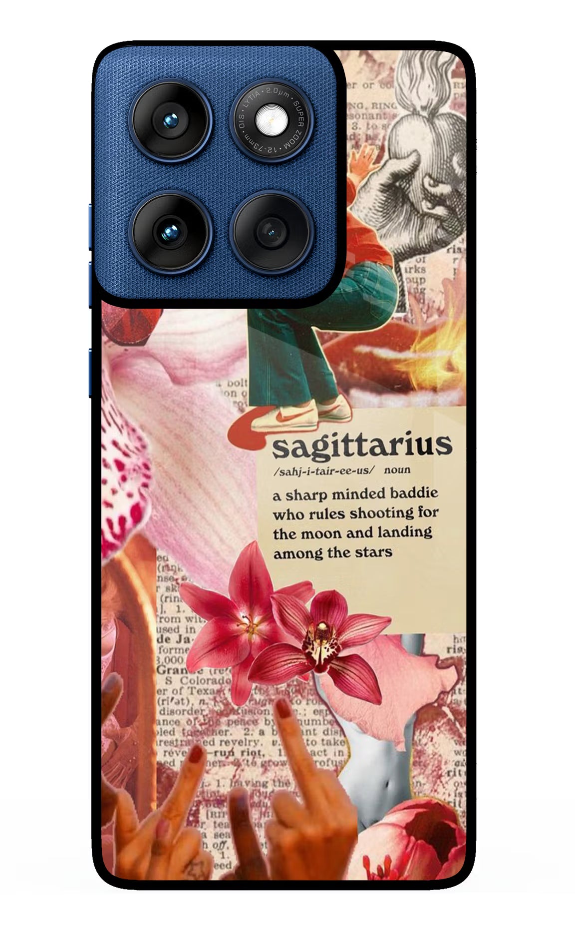 Sagittarius Zodiac Moto Edge 60 Glass Case Back Cover by Casekaro