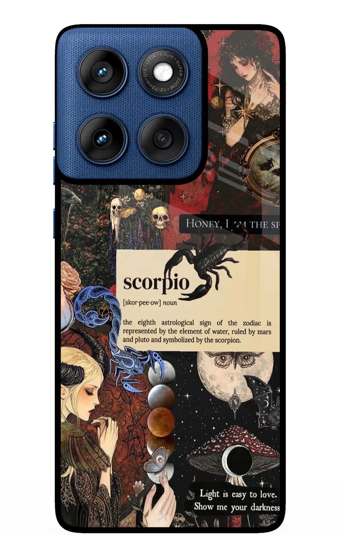 Scorpio Zodiac Moto Edge 60 Glass Case Back Cover by Casekaro