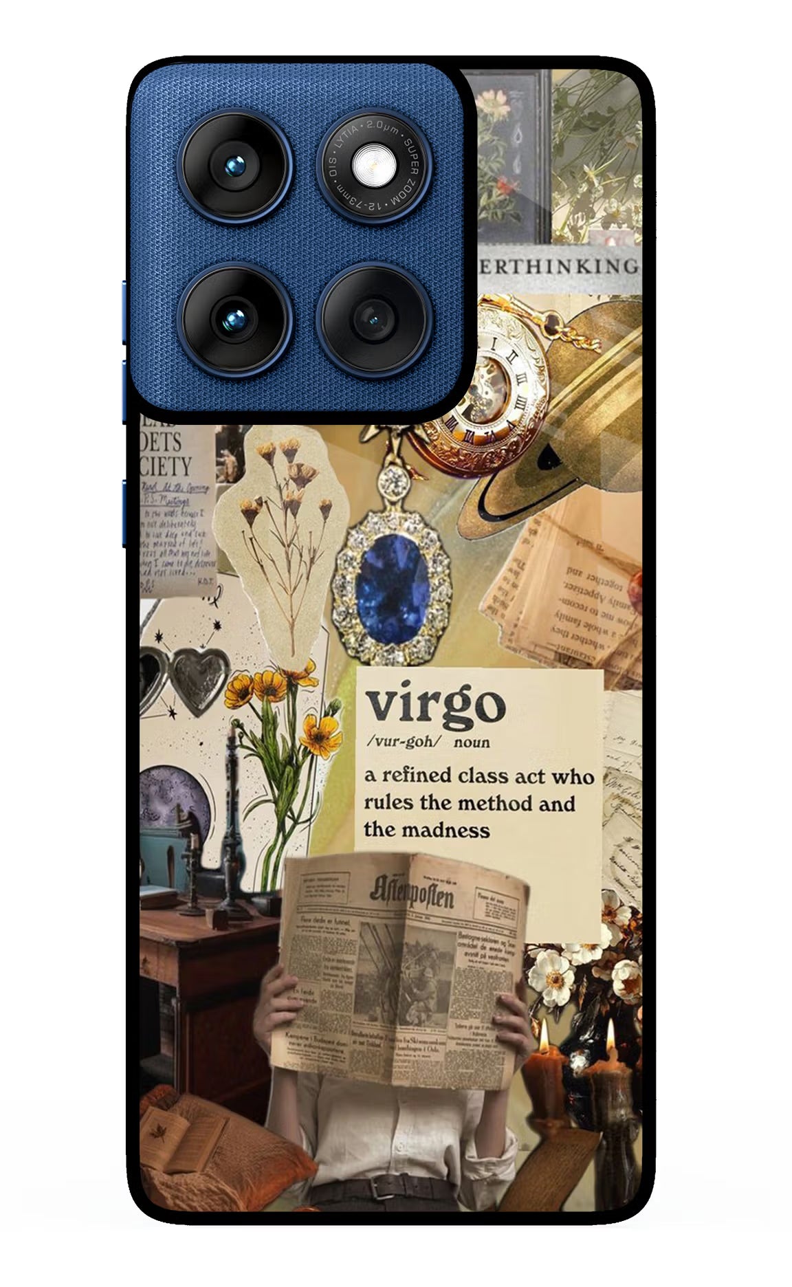 Virgo Zodiac Moto Edge 60 Glass Case Back Cover by Casekaro