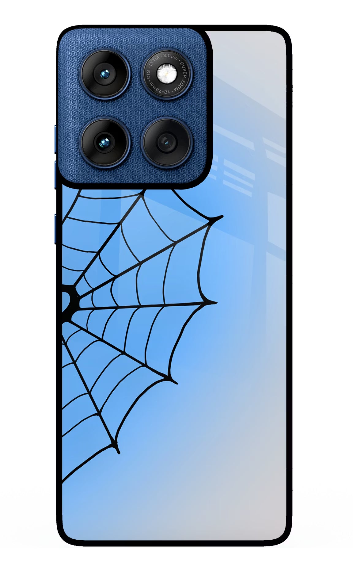 Blue Web Moto Edge 60 Glass Case