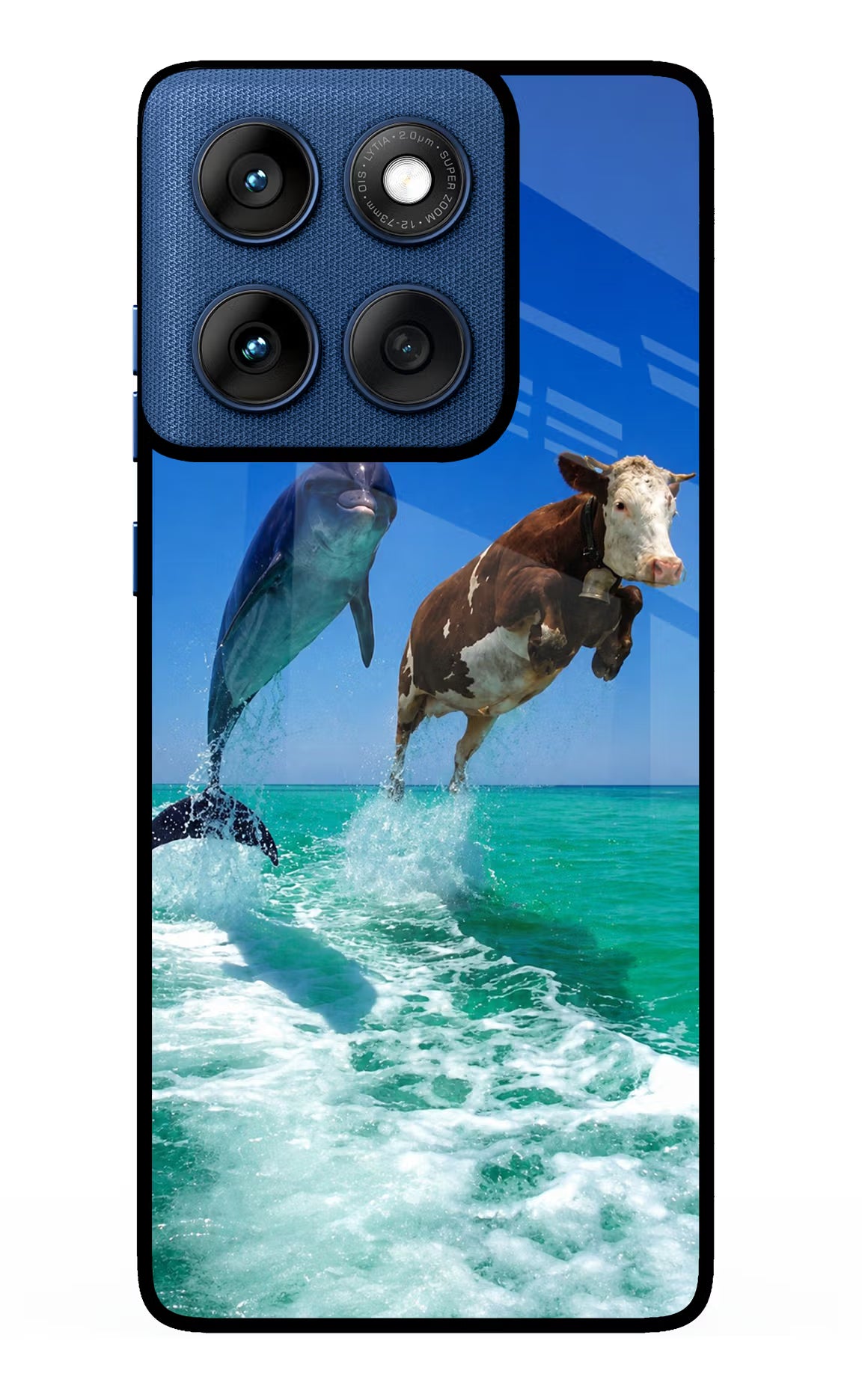 Dolphin vs Cow Moto Edge 60 Glass Case