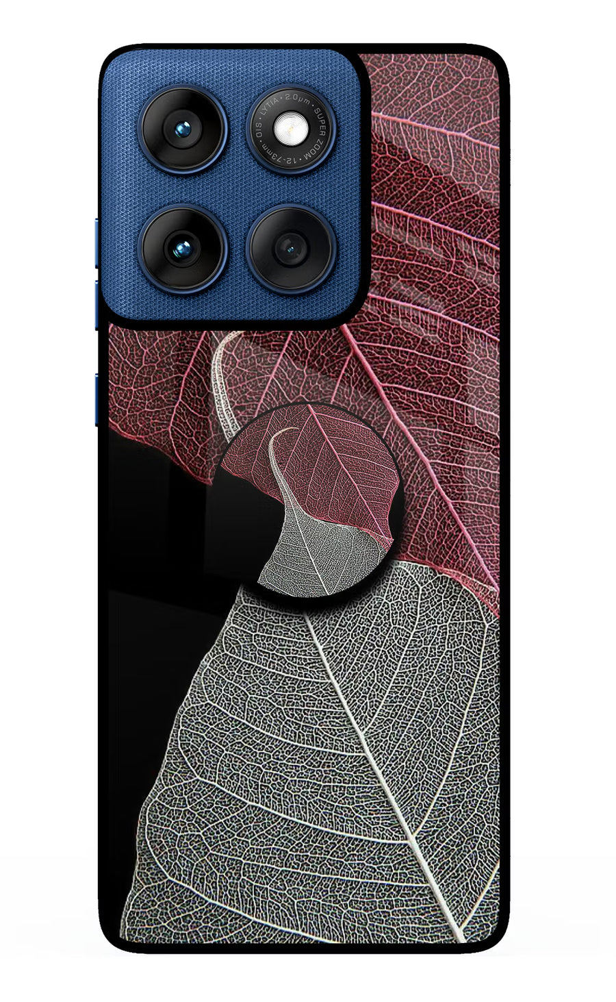 Leaf Pattern Moto Edge 60 Pop Case, Glass case