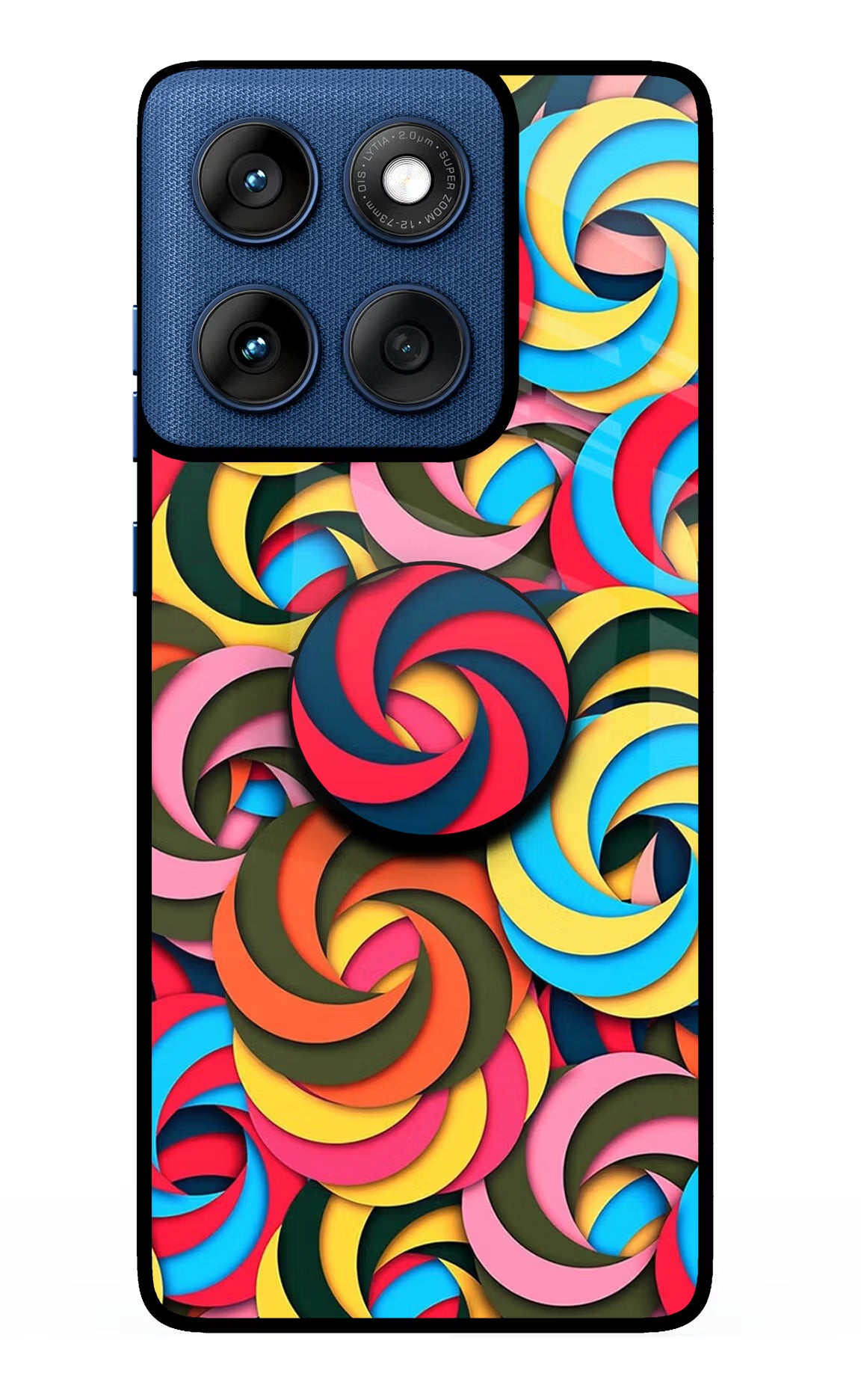 Spiral Pattern Moto Edge 60 Pop Case by Casekaro