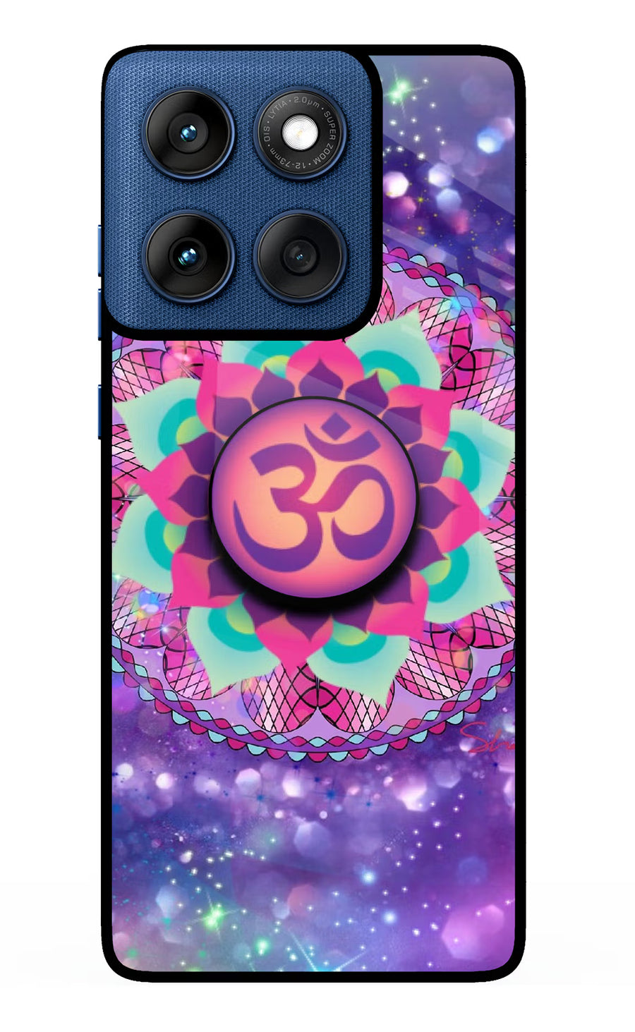 Om Purple Moto Edge 60 Pop Case, Glass case