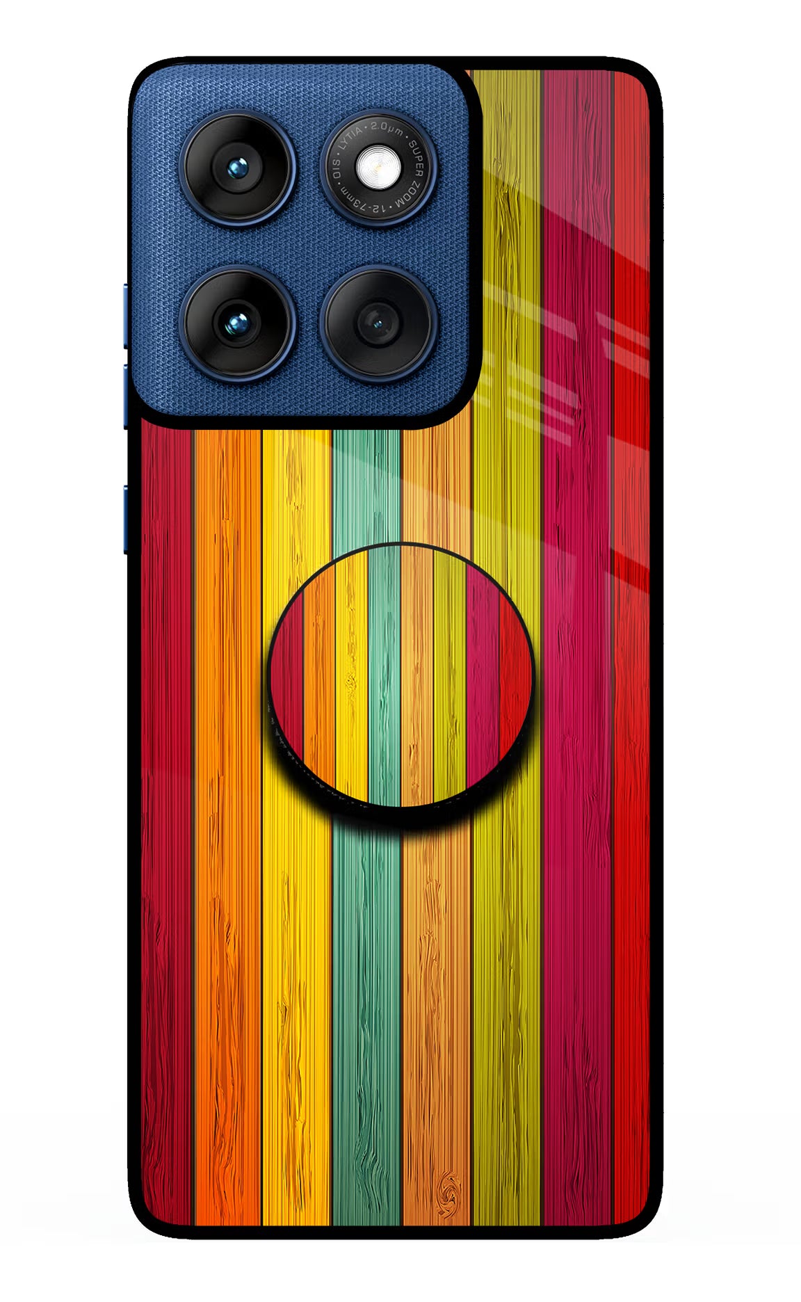 Multicolor Wooden Moto Edge 60 Pop Case by Casekaro