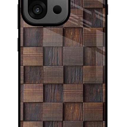 Wooden Cube Design OnePlus 13s Glass Case