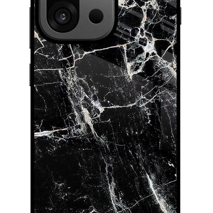 Black Marble Texture OnePlus 13s Glass Case