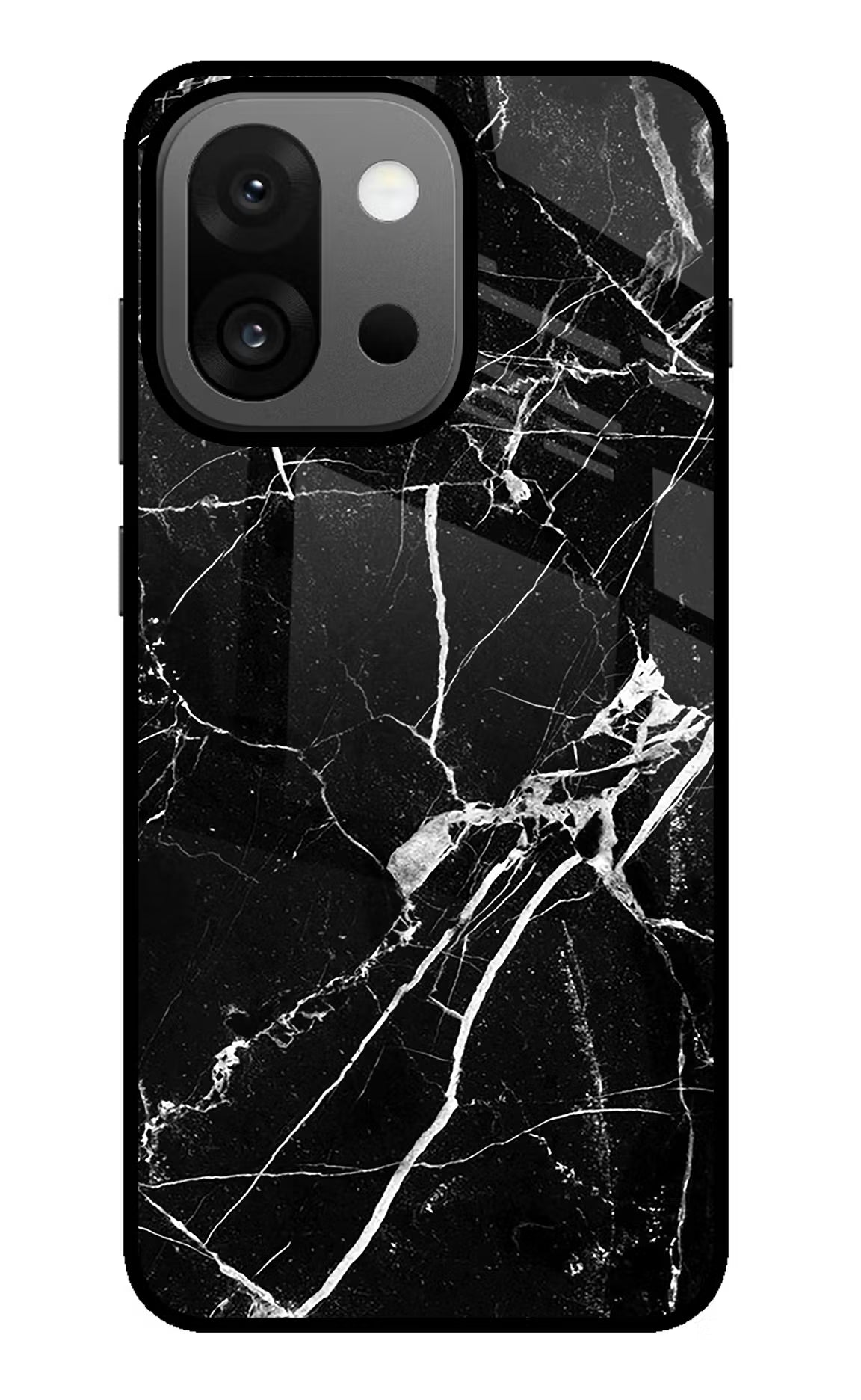 Black Marble Pattern OnePlus 13s Glass Case