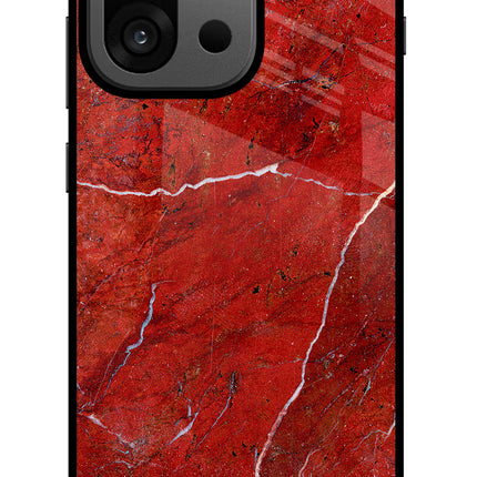 Red Marble Design OnePlus 13s Glass Case