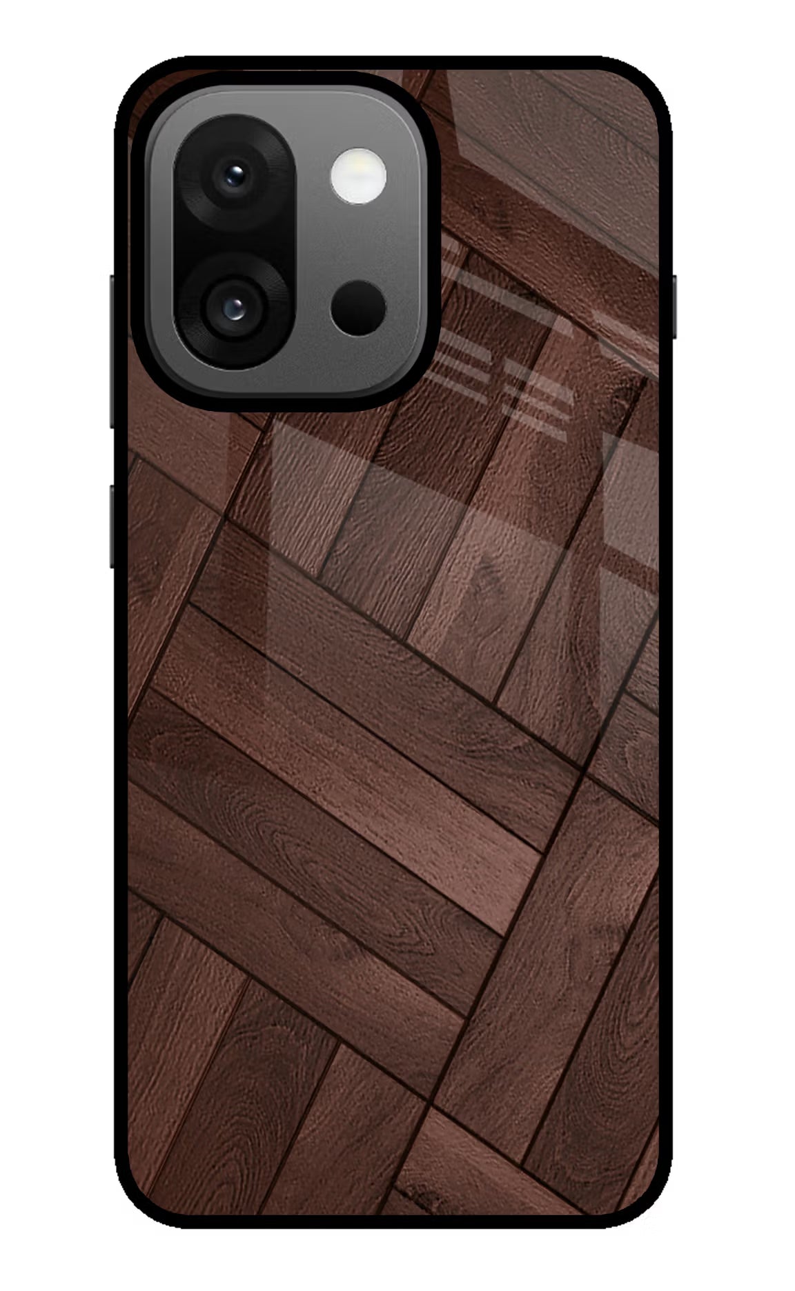 Wooden Texture Design OnePlus 13s Glass Case Back Cover by Casekaro