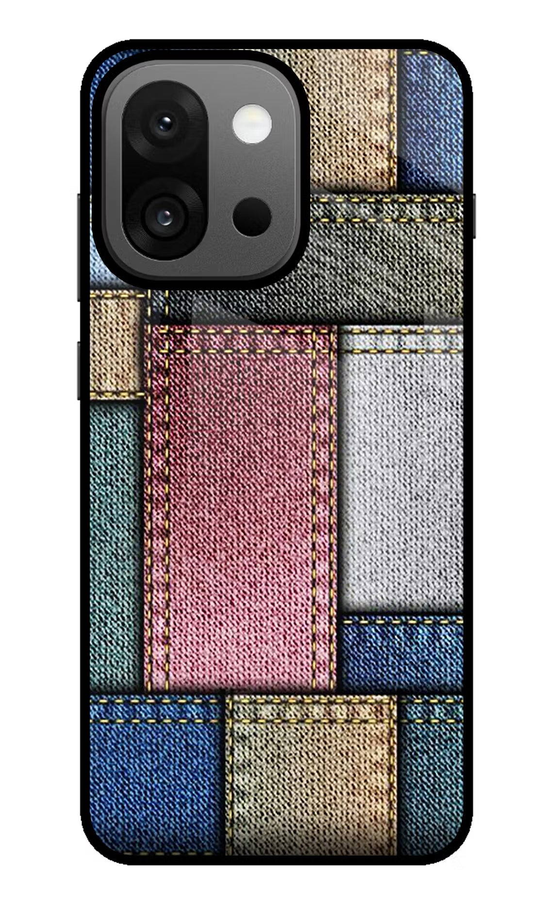 Multicolor Jeans OnePlus 13s Glass Case Back Cover by Casekaro