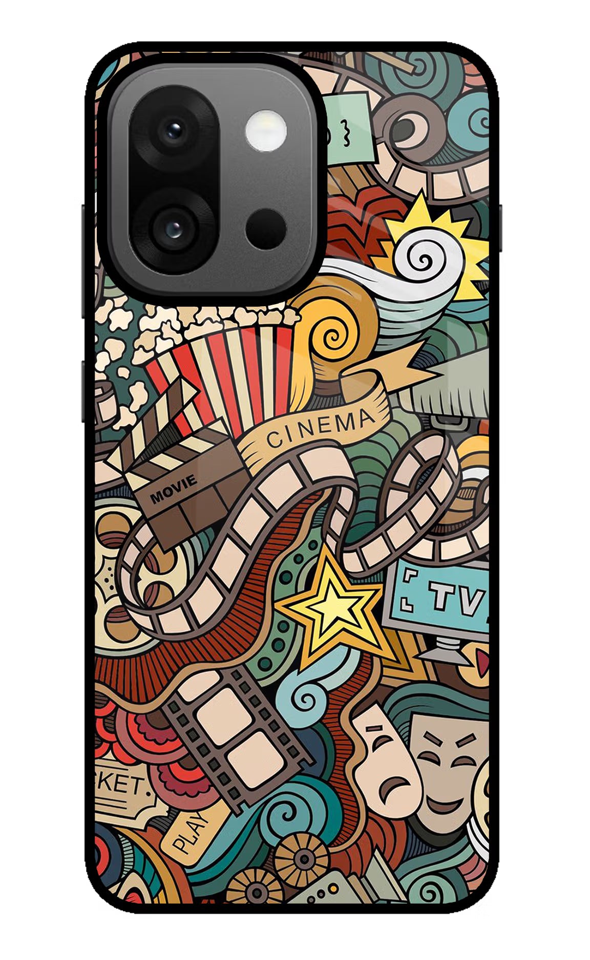 Cinema Abstract OnePlus 13s Glass Case Back Cover by Casekaro