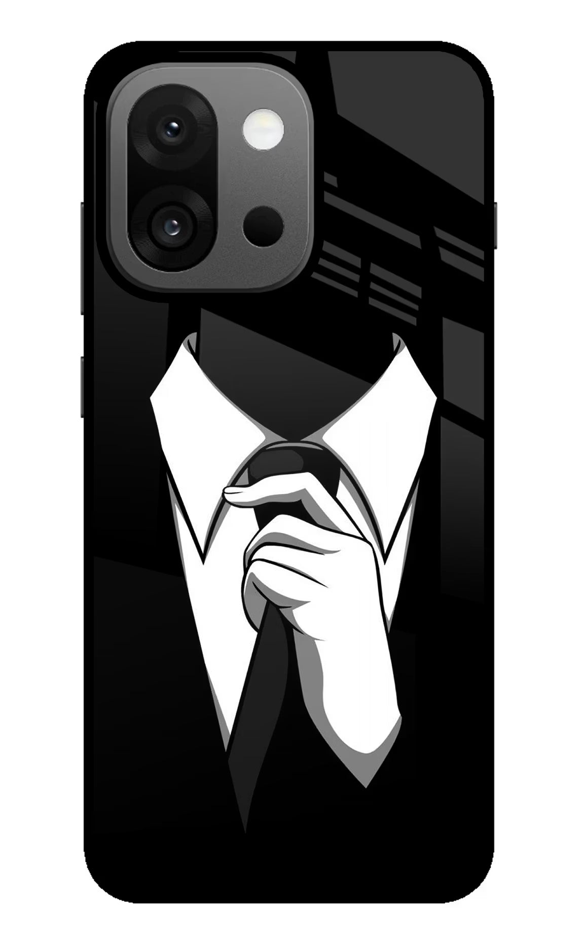 Black Tie OnePlus 13s Glass Case Back Cover by Casekaro