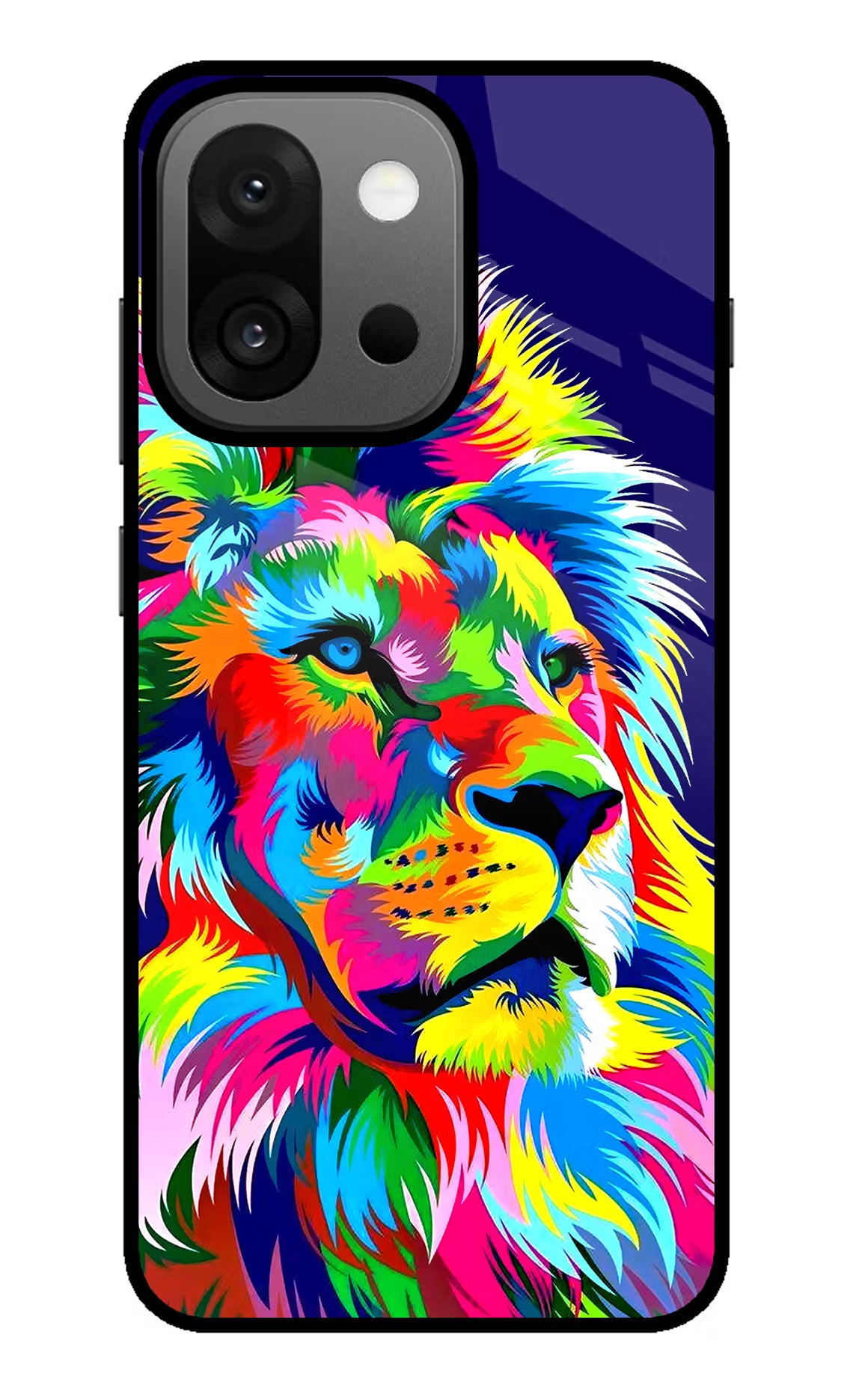 Vector Art Lion OnePlus 13s Glass Case Back Cover by Casekaro