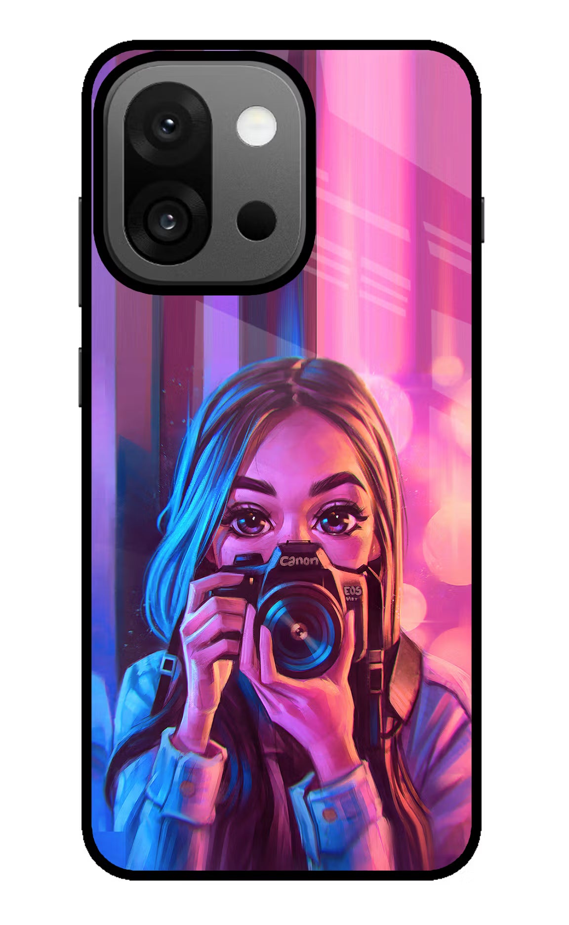 Girl Photographer OnePlus 13s Glass Case Back Cover by Casekaro
