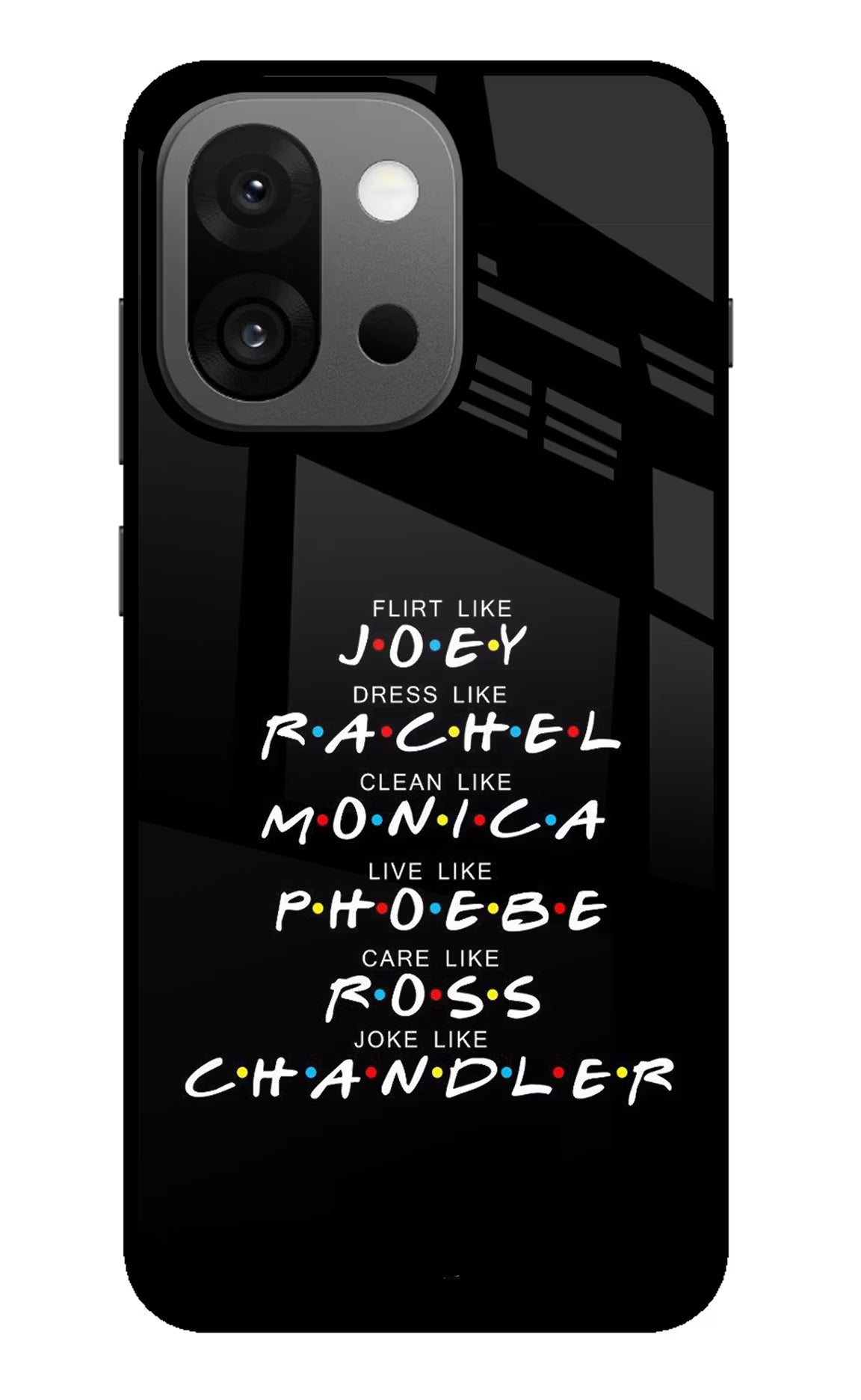 FRIENDS Character OnePlus 13s Glass Case Back Cover by Casekaro