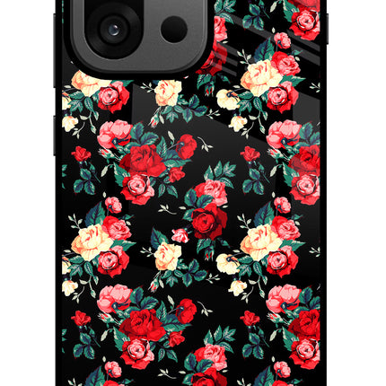 Rose Pattern OnePlus 13s Glass Case