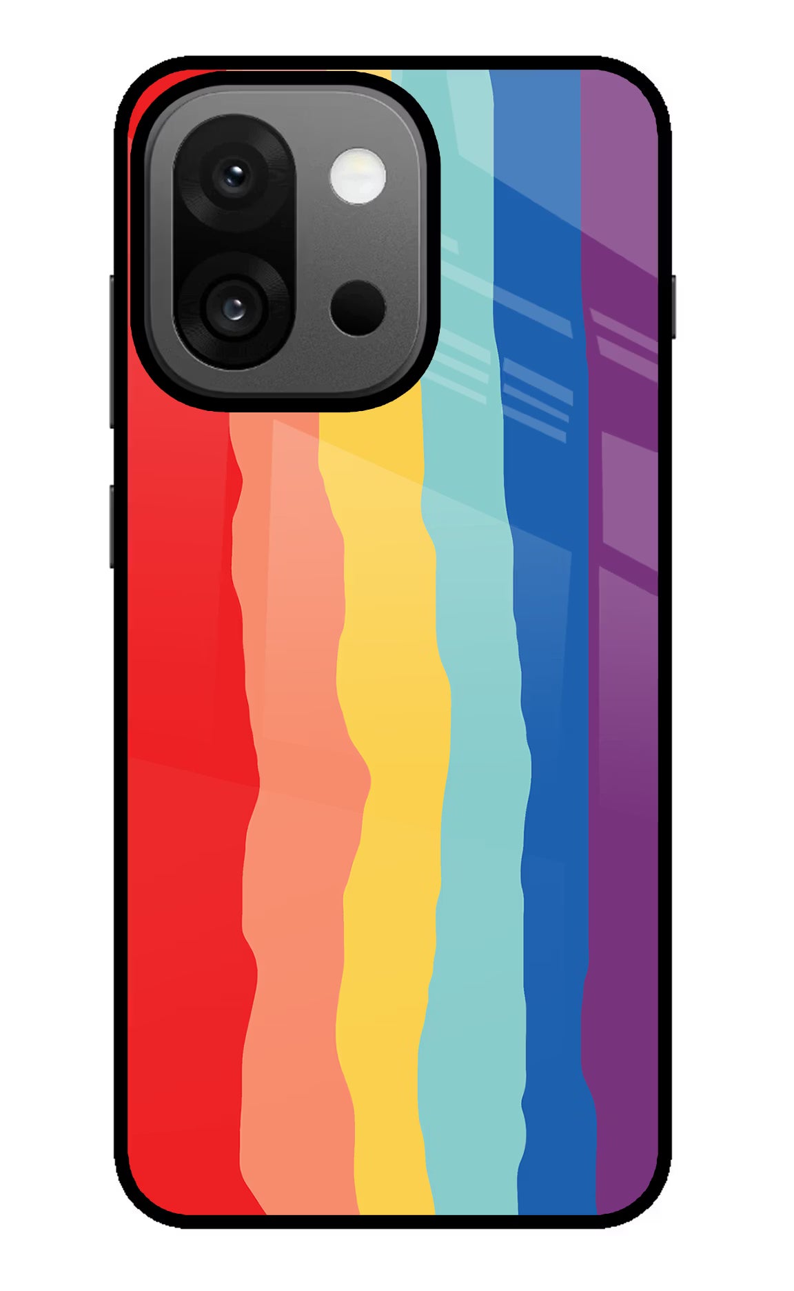 Rainbow OnePlus 13s Glass Case Back Cover by Casekaro