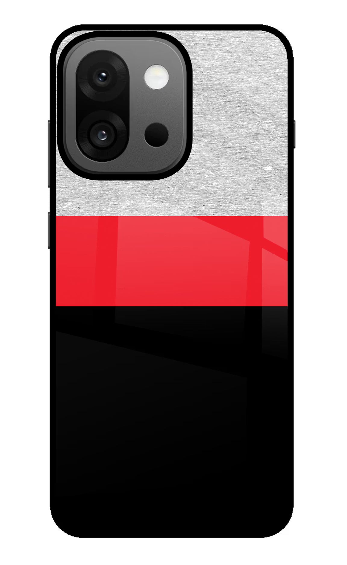 Tri Color Pattern OnePlus 13s Glass Case Back Cover by Casekaro