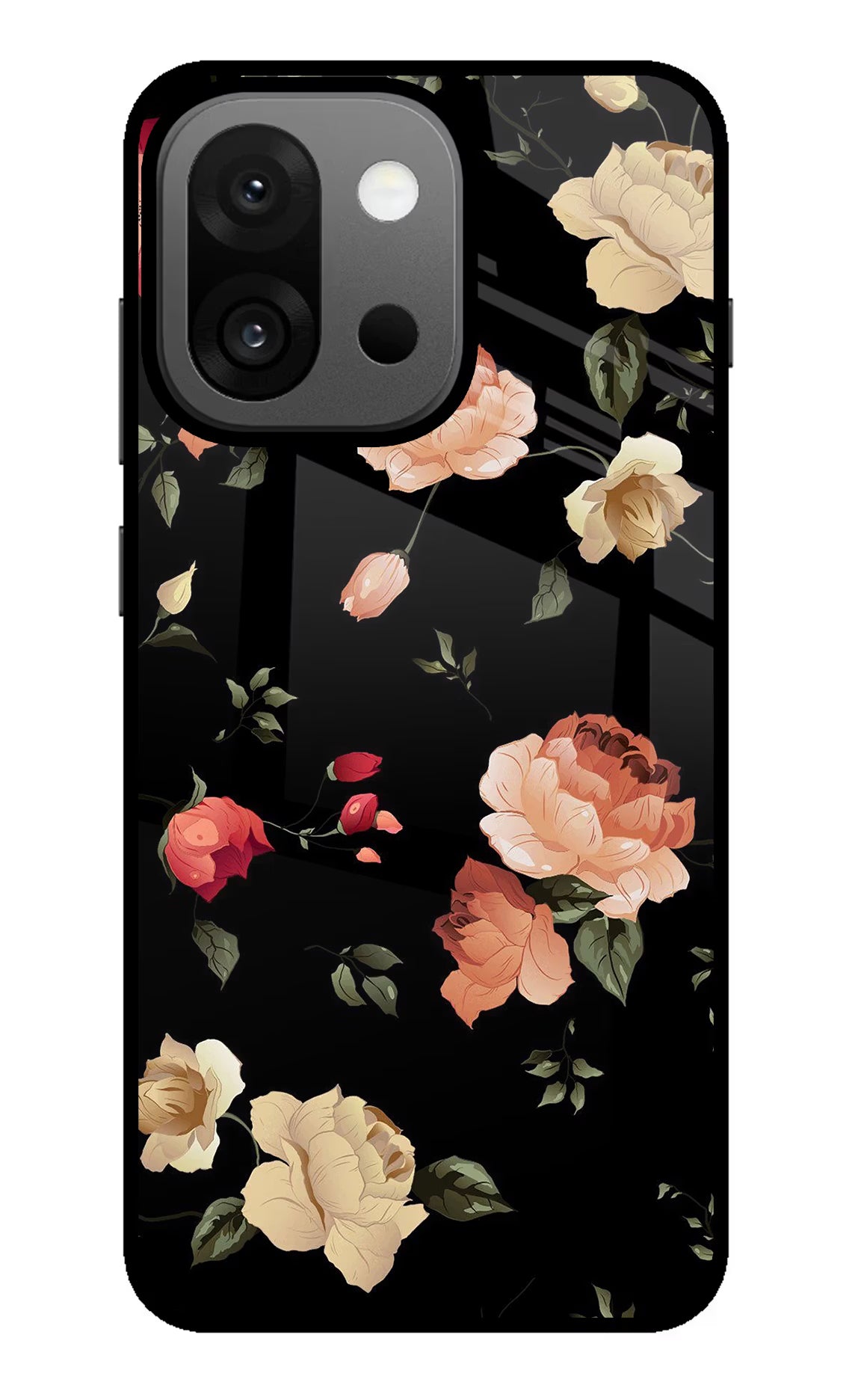 Flowers OnePlus 13s Glass Case Back Cover by Casekaro