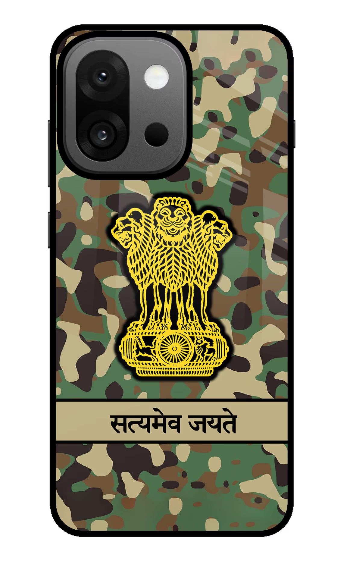 Satyamev Jayate Army OnePlus 13s Glass Case Back Cover by Casekaro