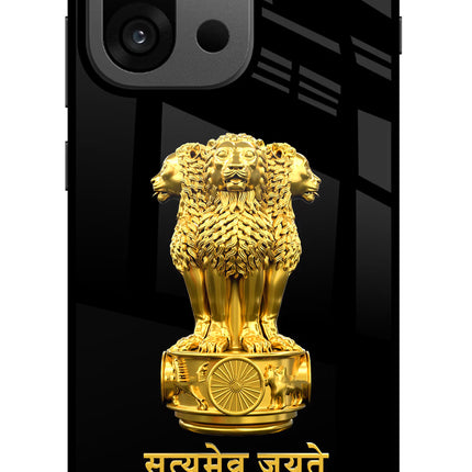Satyamev Jayate Golden OnePlus 13s Glass Case
