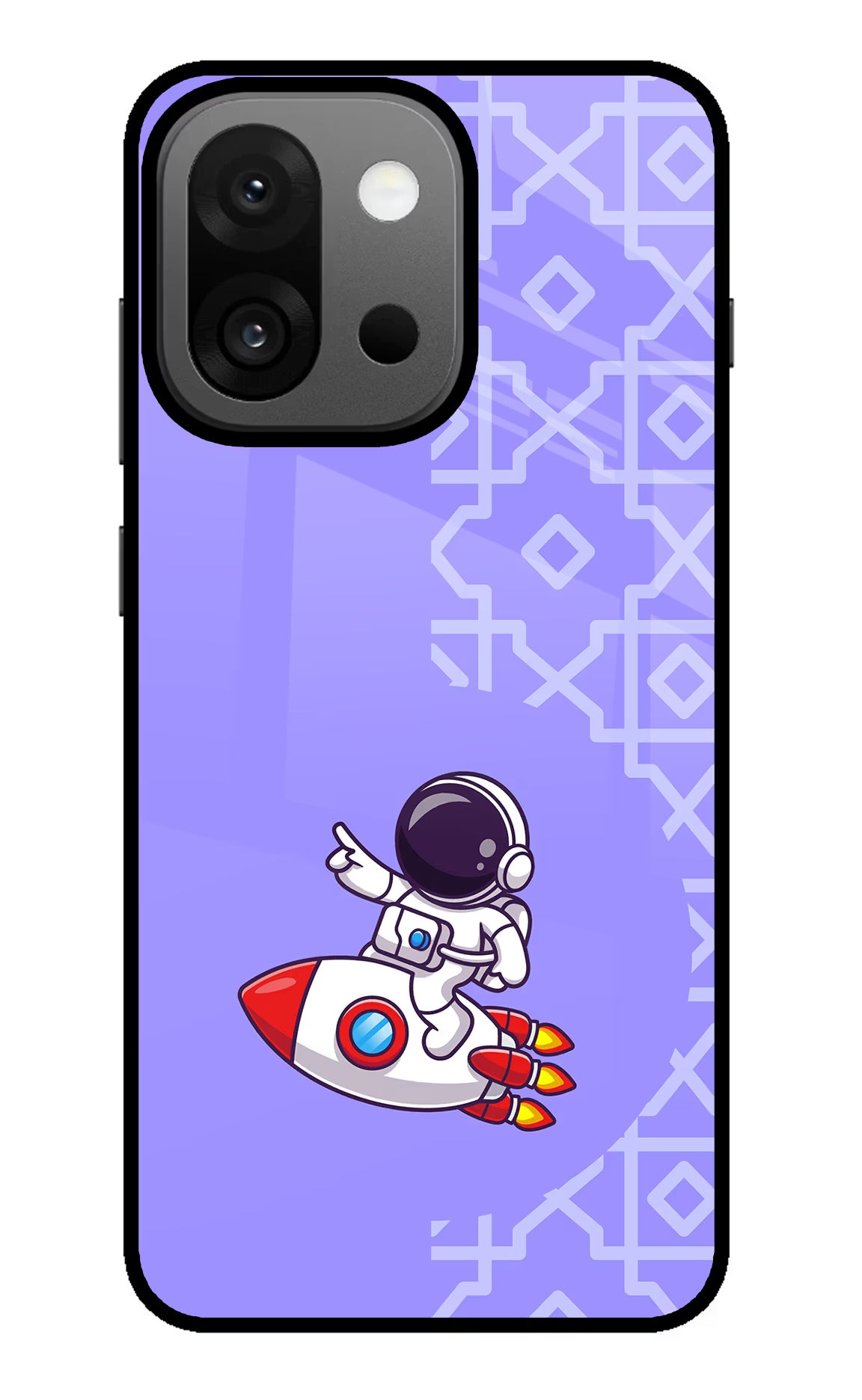 Cute Astronaut OnePlus 13s Glass Case Back Cover by Casekaro