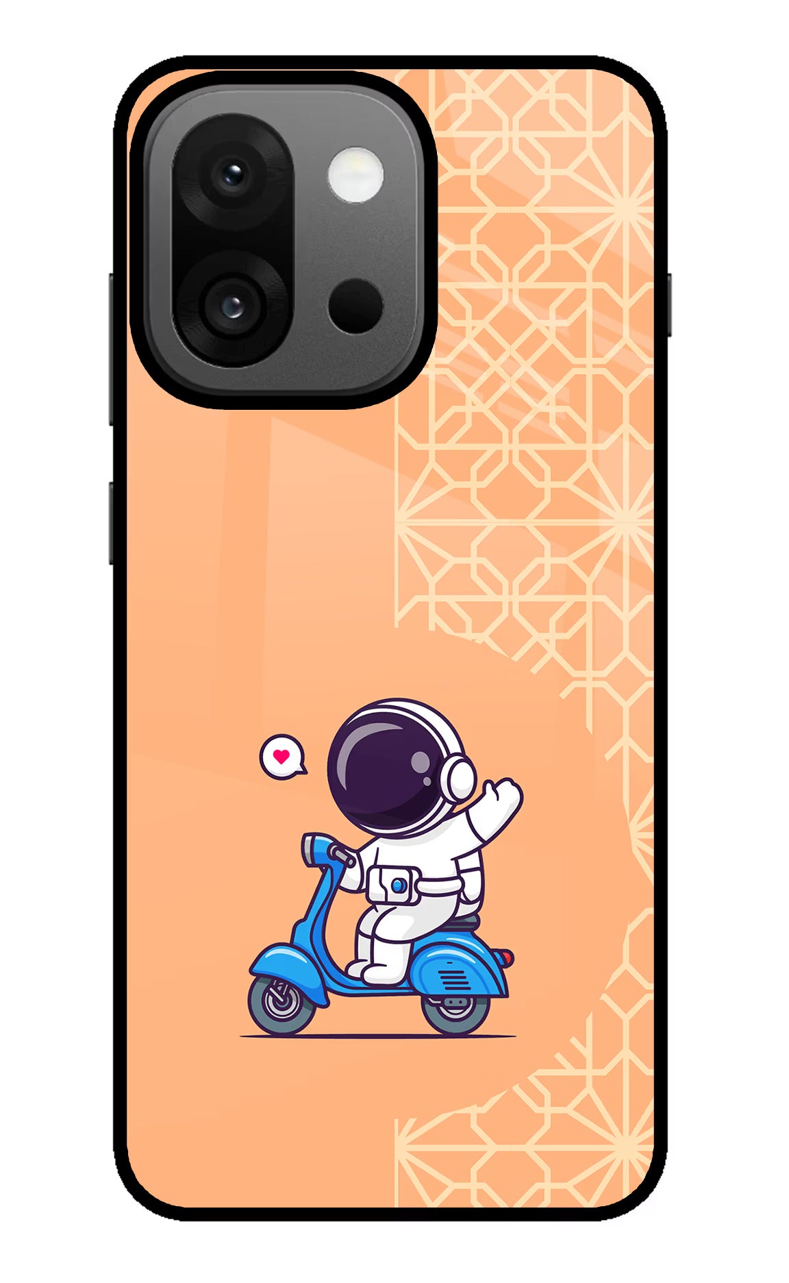 Cute Astronaut Riding OnePlus 13s Glass Case Back Cover by Casekaro