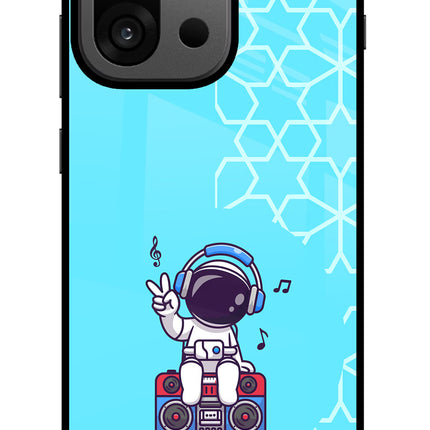 Cute Astronaut Chilling OnePlus 13s Glass Case